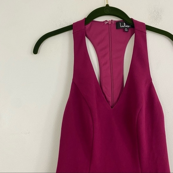 LULUS burgundy plunge neck bodycon mini dress - Picture 5 of 6